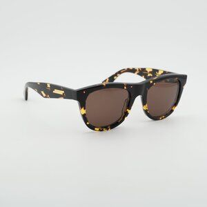 Bottega Veneta BV1001S 002 Sunglasses Havana Square Frame, Brown Lenses